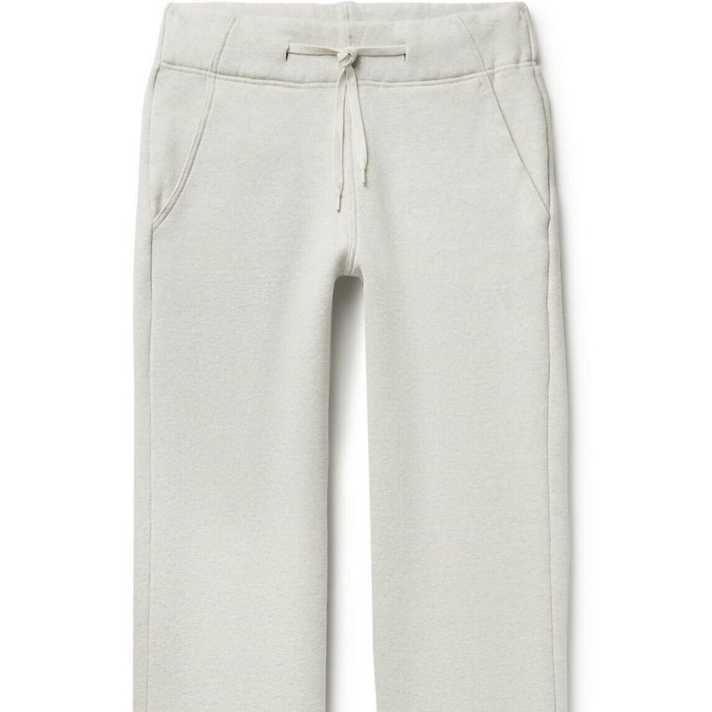 NEW REMI RELIEF Straight-leg Cotton Blend Jersey Sweatpants In Natural sz L $190